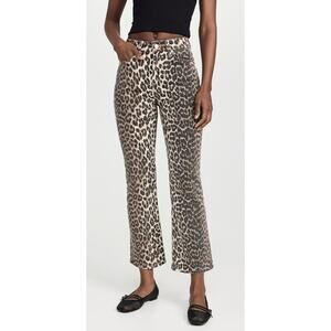 Ganni Leopard Betzy NWOT Print Denim Betzy Cropped Jeans size 28